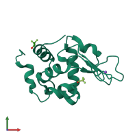 PDB entry 1yl1 coloured by chain, front view.
