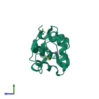 PDB entry 1yl1 coloured by chain, side view.