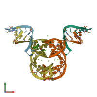 PDB entry 1yls coloured by chain, front view.