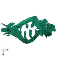 PDB entry 1yn1 coloured by chain, ensemble of 11 models, top view.