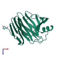 PDB entry 1yna coloured by chain, top view.