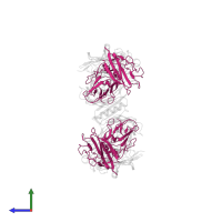 Major surface antigen p30 in PDB entry 1ynt, assembly 1, side view.