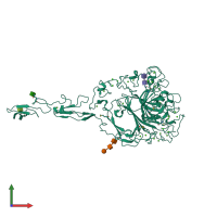 PDB entry 1yo8 coloured by chain, front view.