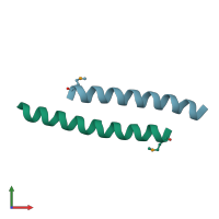 PDB entry 1yod coloured by chain, front view.