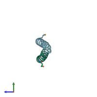 PDB entry 1yod coloured by chain, side view.