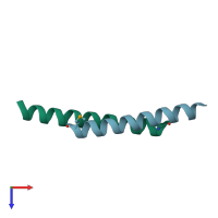 PDB entry 1yod coloured by chain, top view.