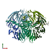 PDB entry 1yox coloured by chain, front view.