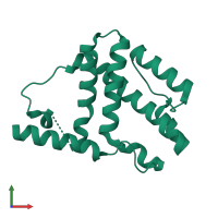 PDB entry 1yoy coloured by chain, front view.