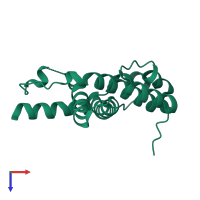 PDB entry 1yoy coloured by chain, top view.