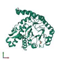 PDB entry 1ypx coloured by chain, front view.