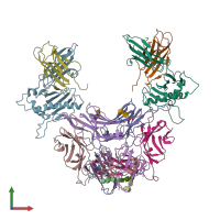 PDB entry 1ypz coloured by chain, front view.