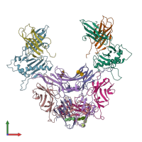 PDB entry 1ypz coloured by chain, front view.