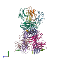 PDB entry 1ypz coloured by chain, side view.