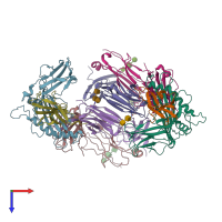 PDB entry 1ypz coloured by chain, top view.