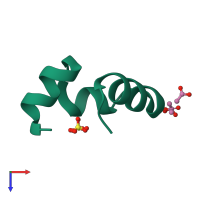 PDB entry 1yrf coloured by chain, top view.