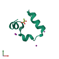 PDB entry 1yri coloured by chain, front view.