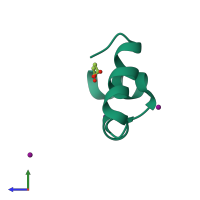 PDB entry 1yri coloured by chain, side view.