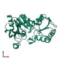 PDB entry 1ys9 coloured by chain, front view.