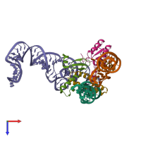 PDB entry 1ysh coloured by chain, top view.