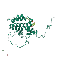 PDB entry 1ysi coloured by chain, front view.