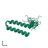 PDB entry 1ysm coloured by chain, ensemble of 20 models, front view.