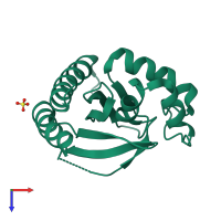 PDB entry 1ysp coloured by chain, top view.