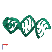 PDB entry 1ysv coloured by chain, ensemble of 13 models, top view.