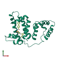 PDB entry 1ysx coloured by chain, front view.