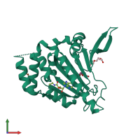 PDB entry 1ysz coloured by chain, front view.