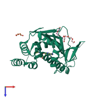 PDB entry 1ysz coloured by chain, top view.