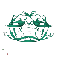 Protease in PDB entry 1ytg, assembly 1, front view.