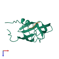 PDB entry 1yti coloured by chain, top view.