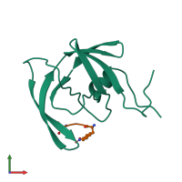 PDB entry 1ytj coloured by chain, front view.