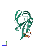 PDB entry 1ytj coloured by chain, side view.