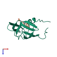 PDB entry 1ytj coloured by chain, top view.