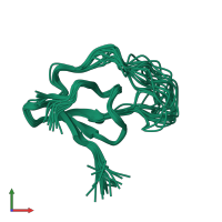 PDB entry 1ytp coloured by chain, ensemble of 20 models, front view.