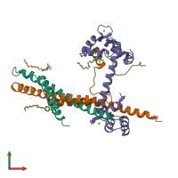PDB entry 1ytz coloured by chain, front view.