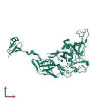 PDB entry 1yu3 coloured by chain, front view.