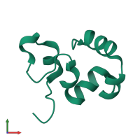 PDB entry 1yu5 coloured by chain, front view.