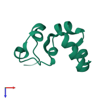 PDB entry 1yu5 coloured by chain, top view.