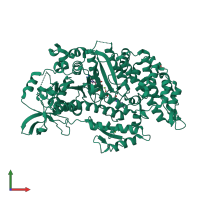 PDB entry 1yv3 coloured by chain, front view.