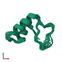 PDB entry 1yv8 coloured by chain, ensemble of 20 models, front view.
