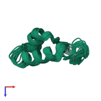 PDB entry 1yv8 coloured by chain, ensemble of 20 models, top view.