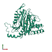 PDB entry 1yw7 coloured by chain, front view.