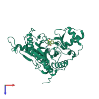 PDB entry 1yw7 coloured by chain, top view.