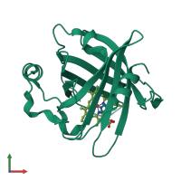 PDB entry 1ywc coloured by chain, front view.