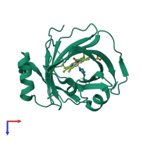 PDB entry 1ywd coloured by chain, top view.