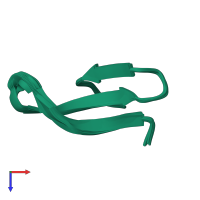 PDB entry 1ywj coloured by chain, ensemble of 15 models, top view.