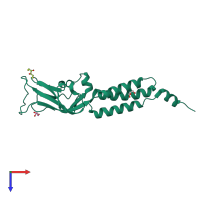 PDB entry 1ywm coloured by chain, top view.