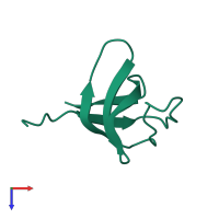 PDB entry 1ywp coloured by chain, top view.